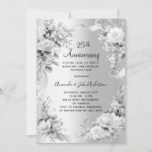25e huwelijksverjaardag Zilveren bloemen Kaart (Voorkant)