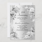 25e huwelijksverjaardag Zilveren bloemen Luxe Kaart (Voorkant)
