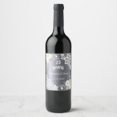 25e huwelijksverjaardag Zilveren bloemen Wijn Etiket (Voorkant)