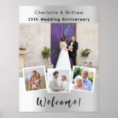 25e huwelijksverjaardag zilveren foto welkomstbord poster (Voorkant)