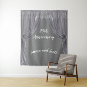 25e huwelijksverjaardag Zilveren Gordijn Wandkleed (In situ)