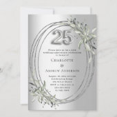 25e huwelijksverjaardag zilveren groen kaart (Voorkant)