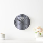 25e huwelijksverjaardag zilveren namen ronde klok (Huis)