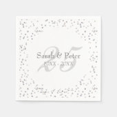25e huwelijksverjaardag Zilveren Stardust Confetti Servet (Voorkant)