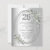 25e huwelijksverjaardag zilveren uitnodiging (Voorkant)
