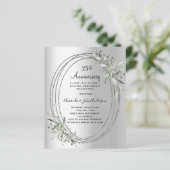 25e huwelijksverjaardag zilveren uitnodiging (Staand voorkant)