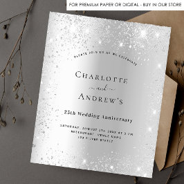 25e huwelijksverjaardag zilveren uitnodiging flyer