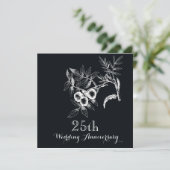 25e huwelijksverjaardagsfeest kaart (Staand voorkant)