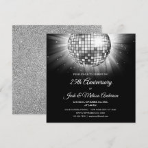 25e huwelijksverjaardagsfeest Zilveren Disco Bal