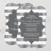 25e huwelijksverjaardagsuitnodiging - Wit, Grijs Kaart (Voorkant / Achterkant)