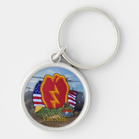 25e Infanterie Divisie Vietnam veteranen Keych Sleutelhanger (Voorkant)