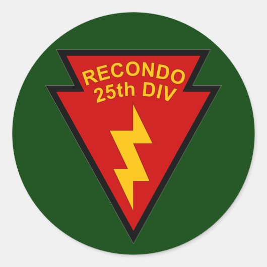 25e infanterie Recondo pocket patch Ronde Sticker (Voorkant)