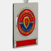 25e infanteriedivisie "Afghanistan veteraan" Verzilverd Banner Ornament (Rechts)