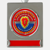 25e infanteriedivisie "Afghanistan veteraan" Verzilverd Banner Ornament (Voorkant)