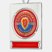 25e infanteriedivisie "Afghanistan veteraan" Verzilverd Banner Ornament (Links)