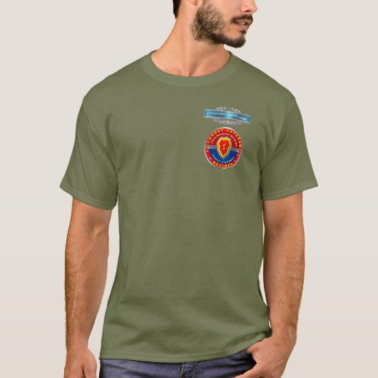 25e Infanteriedivisie CIB Gepensioneerde veteraan T-shirt (Voorkant)