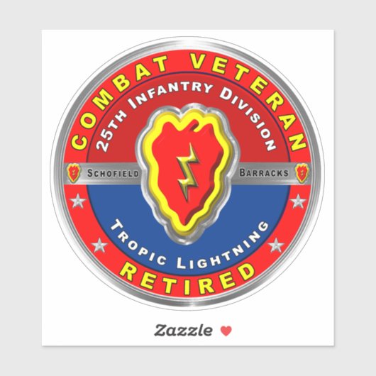 25e infanteriedivisie, in ruste sticker (Vel)