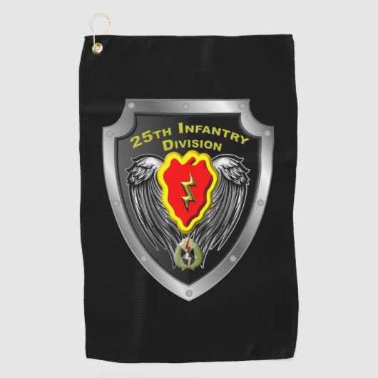 25e Infanteriedivisie “Tropic Lightning” Schild Golfhanddoek (Voorkant)