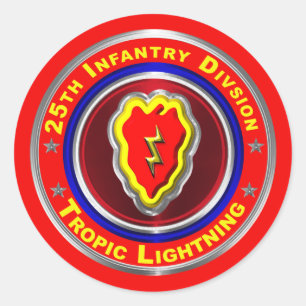 25e infanteriedivisie "Tropische bliksem" Ronde Sticker