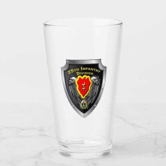 25e infanteriedivisie "Tropische bliksem"-schild Glas (Voorkant)