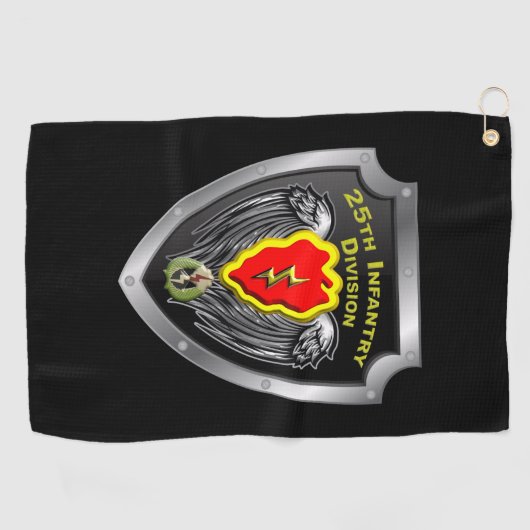 25e infanteriedivisie "Tropische bliksem"-schild Golfhanddoek (Horizontaal)