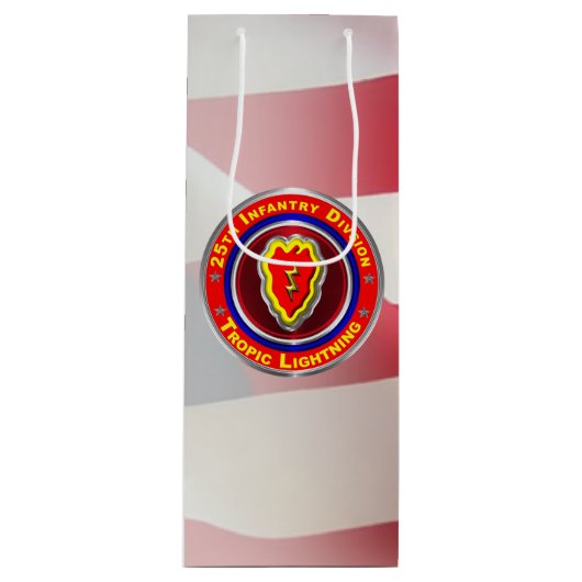 25e infanteriedivisie "Tropische bliksem" Wijn Cadeautas (Voorkant)