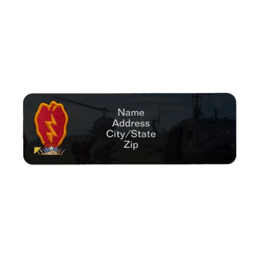 25e Infanteriedivisie Vietnam Oorlogsplek Etiket (Voorkant)