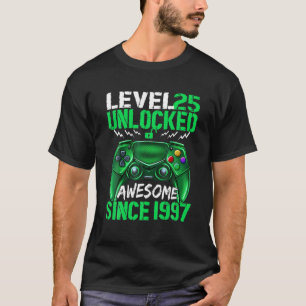 25e jaar oud Jongen Niveau 25e Onvergrendeld Gewel T-shirt