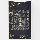 25e jaarbanner - 25 jaar in uren en seconden spandoek (Verticaal)