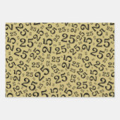 25e jaardag zwart & goudnummerpatroon 25 inpakpapier vel (Voorkant 2)