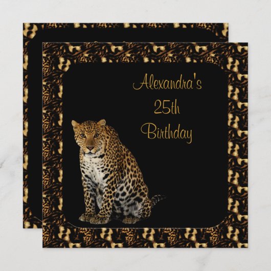 25e jaarluipaard met Lijst voor het afdrukken van  Kaart (Voorkant / Achterkant)