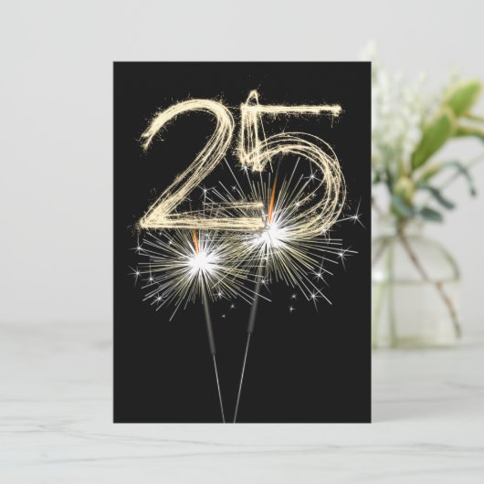 25e jaarsparklers kaart (Staand voorkant)