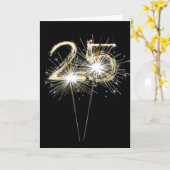 25e jaarsparklers op zwart kaart (Gele Bloem)