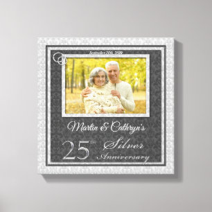 25e Jubileum 12x12 Persoonlijke foto Canvas Afdruk