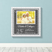 25e Jubileum 12x12 Persoonlijke foto Canvas Afdruk (Insitu (Houten vloer))