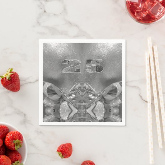 25e Jubileum 25 Jaar Jubilee Chic Silver Grey Servet (Insitu)