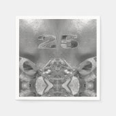 25e Jubileum 25 Jaar Jubilee Chic Silver Grey Servet (Voorkant)