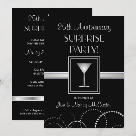 25e Jubileum Aangepaste uitnodigingen voor Enterpr (Voorkant / Achterkant)