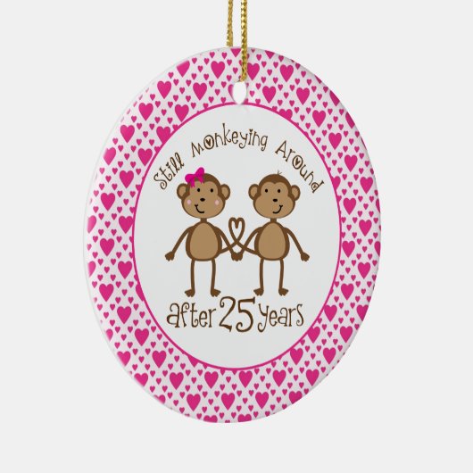 25e Jubileum aap liefdesorganisatie Keramisch Ornament (Rechts)