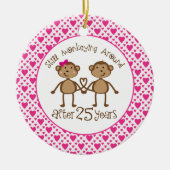 25e Jubileum aap liefdesorganisatie Keramisch Ornament (Voorkant)