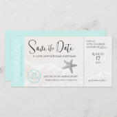 25e Jubileum Beach Boarding Pass Save the Date (Voorkant / Achterkant)