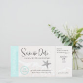 25e Jubileum Beach Boarding Pass Save the Date (Staand voorkant)