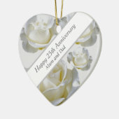 25e Jubileum bewerkbaar Silver-Roos Keramisch Ornament (Links)