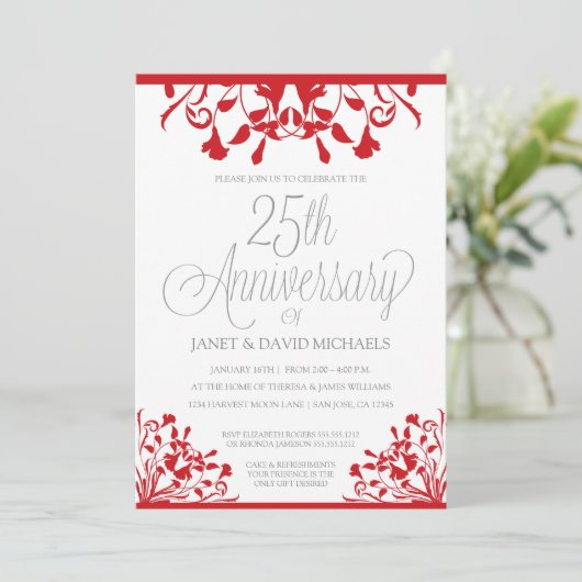 25e jubileum botanische rode kaart (Staand voorkant)