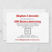 25e Jubileum Business Red Damask Kaart (Achterkant)