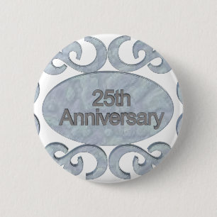 25e Jubileum Buttonnen Ronde Button 5,7 Cm