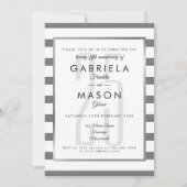 25e Jubileum Classic Silver Stripe Art Deco Kaart (Voorkant)