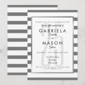 25e Jubileum Classic Silver Stripe Art Deco Kaart (Voorkant / Achterkant)