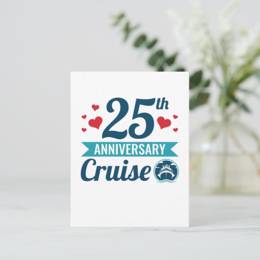 25e jubileum Cruise Briefkaart (Staand voorkant)