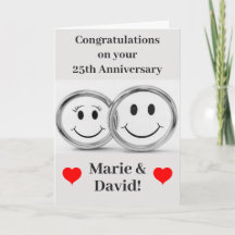 25e Jubileum Cute Silver Wedding Rings